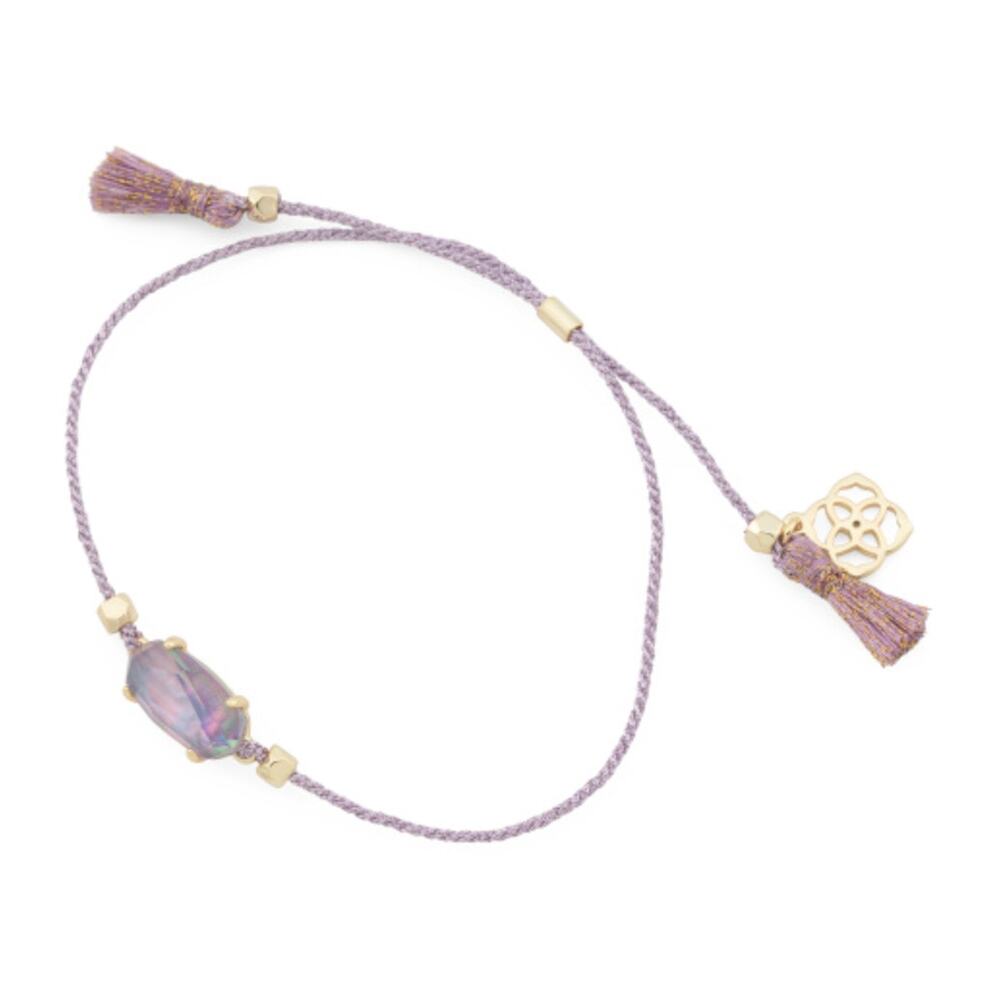 Kendra Scott gold lilac abalone everlyne friendship bracelet NWT